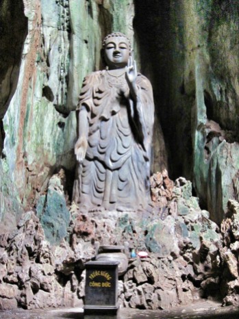 Buddha image in a cave