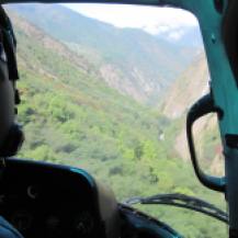 Flying down the Langtang valley