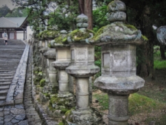 Stone lanterns line the walkway there