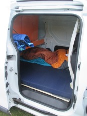 From later on in the trip - our sleeping area from the side door